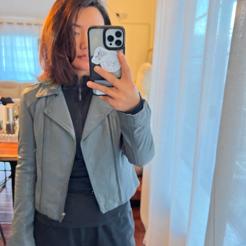 Salad | Grey Leather Jacket